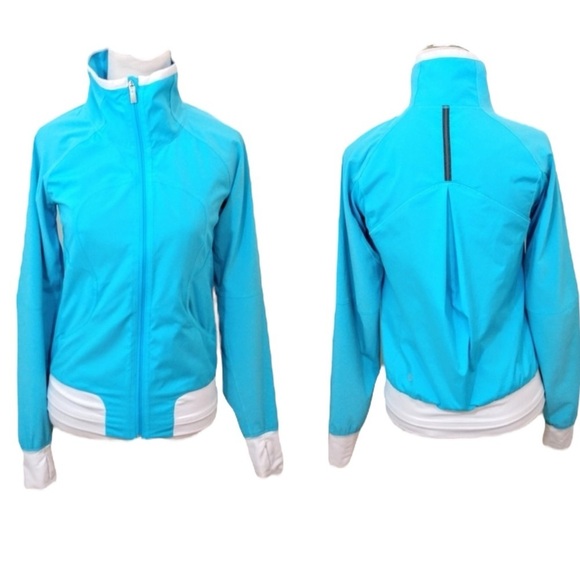 LULULEMON Track Attack Jacket in Spray Blue Size 8 - Picture 6 of 11